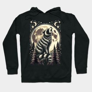 Raccoon Howling at the Moon Hoodie